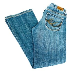 😎 Express Blue Boot Cut Jeans with Designer Stitching